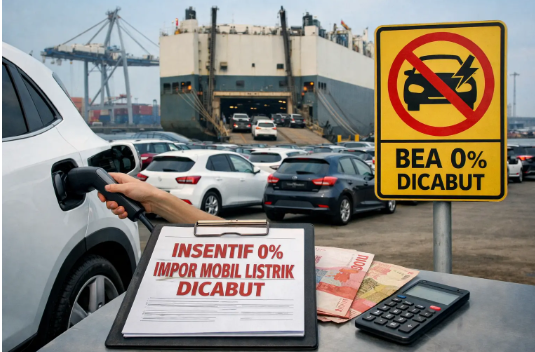 Kemenkeu Hapus Insentif Bea Masuk 0% Untuk Impor Mobil Listrik